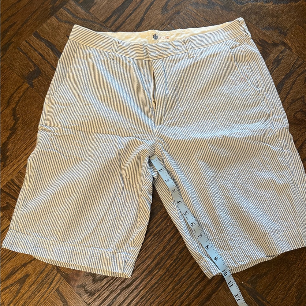 J. Crew Seersucker Striped Shorts Men’s 33 Blue/ White Like New